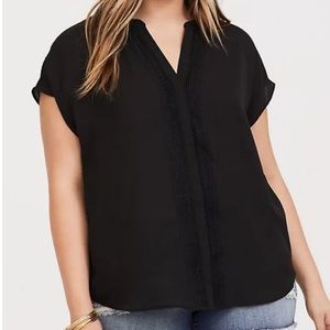torrid black dolman georgette blouse